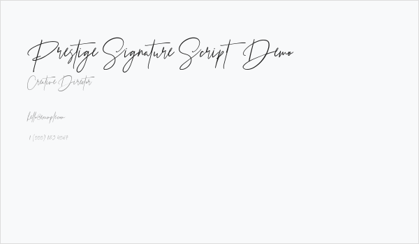 Prestige Signature Script - Demo Business Card