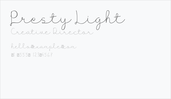 Presty Light Business Card