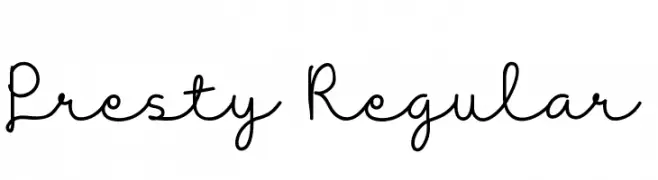 Presty Regular  नि: शुल्क फ़ॉन्ट्स डाउनलोड