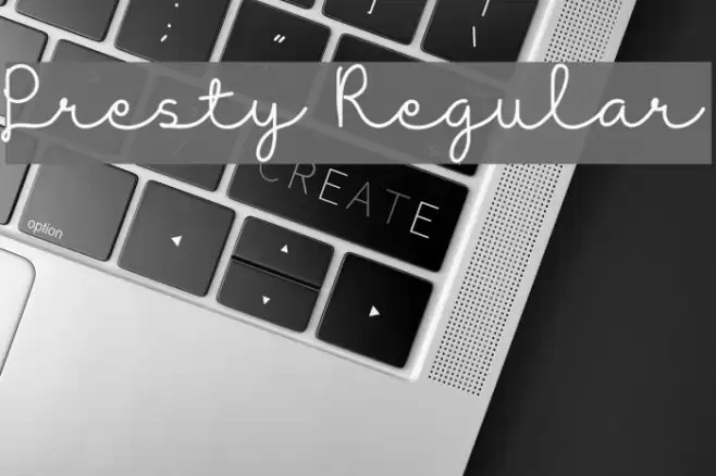 Presty Regular Font examples