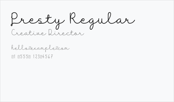 Presty Regular Business Card