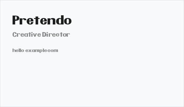 Pretendo Business Card