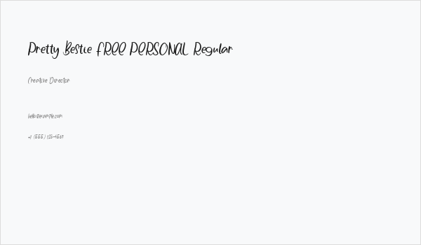 Pretty Bestie FREE PERSONAL Regular Business Card