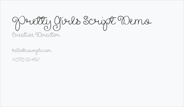 Pretty Girls Script Demo Business Card