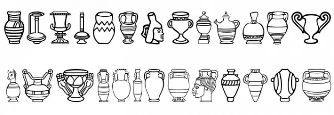 Pretty-Pottery Schriftart Kleinbuchstaben