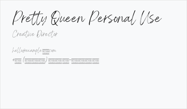 Pretty Queen Personal Use Business Card