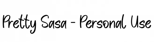 Pretty Sasa - Personal Use  免费字体下载