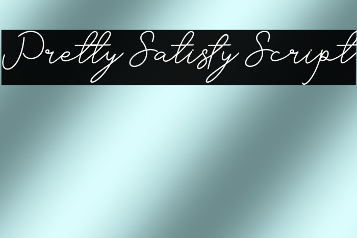 Pretty Satisfy Script Font examples