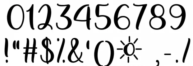 Pretty Summer Regular Font OTHER CHARS