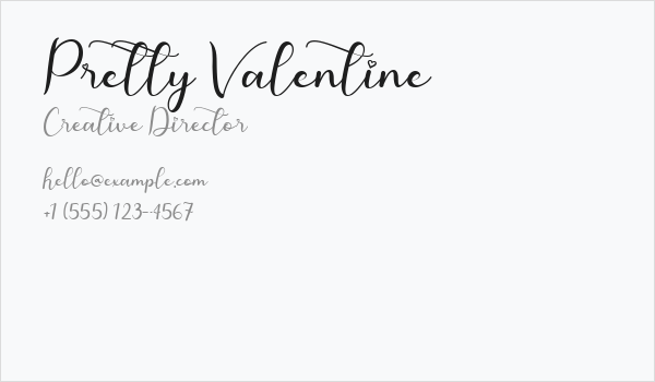 Pretty Valentine Business Card
