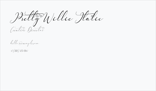Pretty Willie Italic Business Card