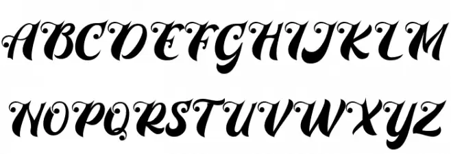 Prettyla Font UPPERCASE
