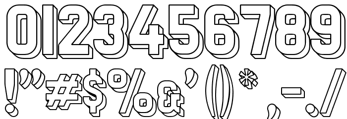 Preussische VI 9 Schatten-Linie Font OTHER CHARS