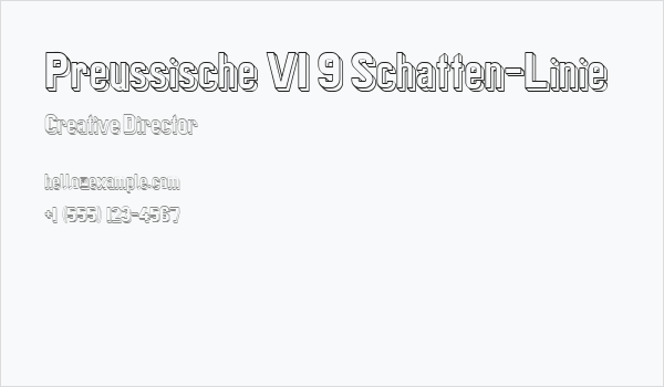 Preussische VI 9 Schatten-Linie Business Card