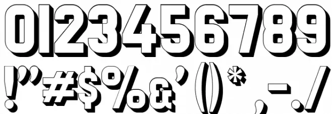 Preussische VI 9 Schatten Font OTHER CHARS