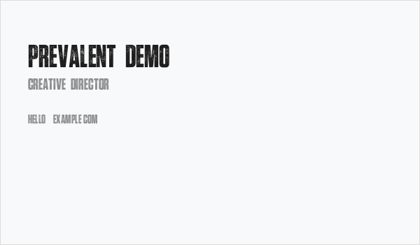 Prevalent Demo Business Card