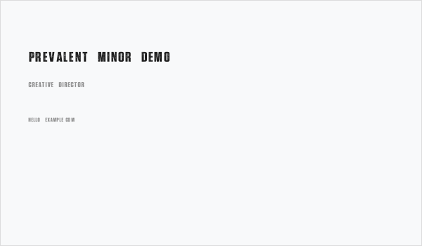 Prevalent Minor Demo Business Card