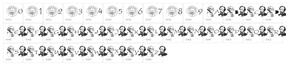 Prez Day Font Character Map