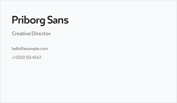 Priborg Sans Business Card
