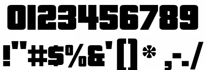 PricedownBl-Regular Font OTHER CHARS