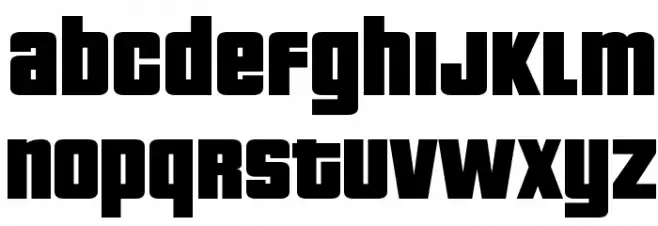PricedownBl-Regular Font LOWERCASE