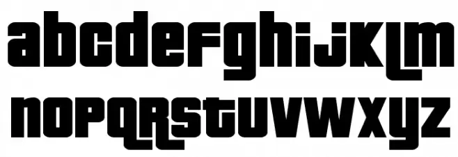 Pricedown Schriftart Kleinbuchstaben