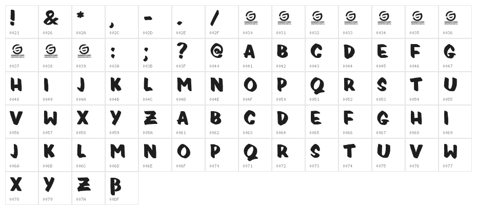 Pricedrop Personal Use Character Map