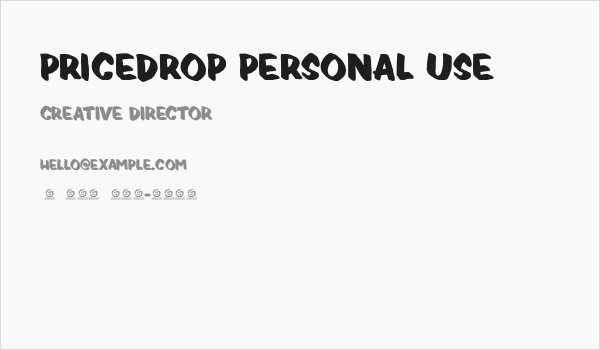 Pricedrop Personal Use Business Card
