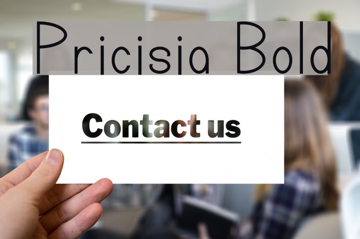 Pricisia Bold Font examples