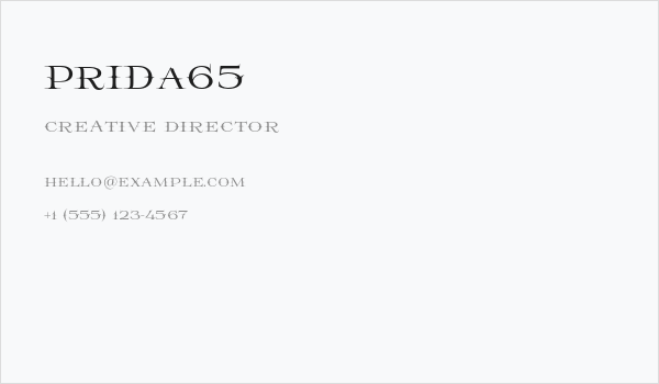 Prida65 Business Card