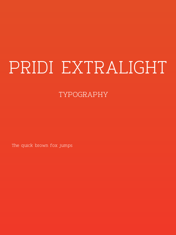 Pridi ExtraLight Poster