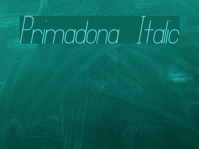 Primadona Italic Font examples