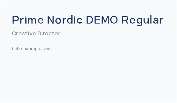 Prime Nordic DEMO Regular Business Card