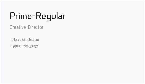 Prime-Regular Business Card