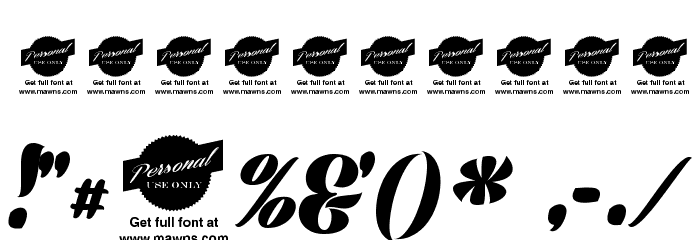 Prime Script PERSONAL USE ONLY Font OTHER CHARS