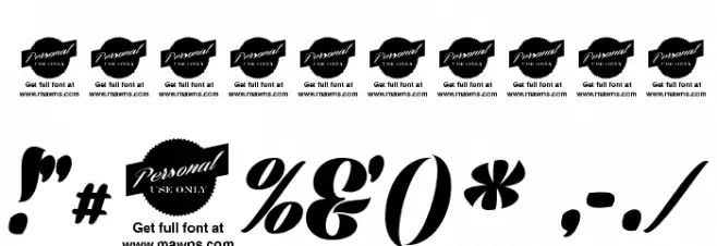 Prime Script PERSONAL USE ONLY Font OTHER CHARS