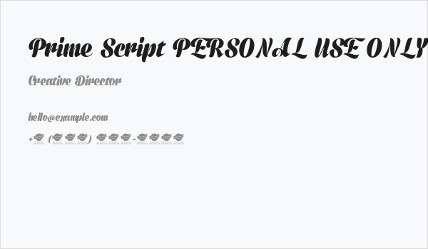 Prime Script PERSONAL USE ONLY Business Card
