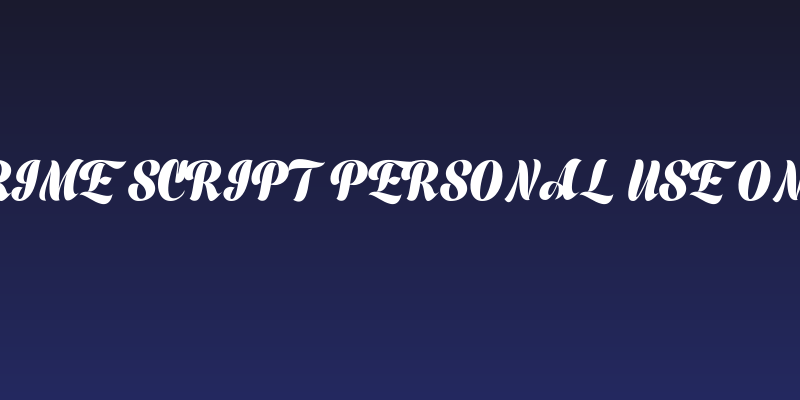 Prime Script PERSONAL USE ONLY Social Header