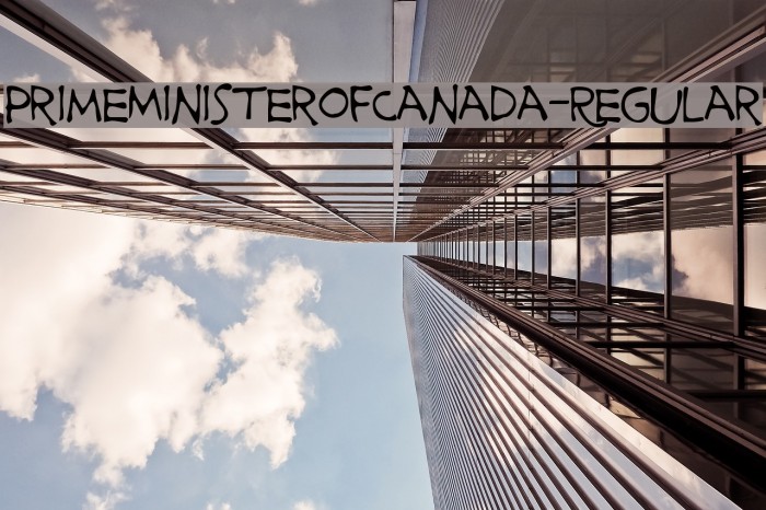 PrimeMinisterofCanada-Regular Font examples