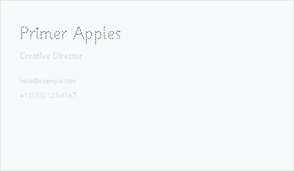 Primer Apples Business Card
