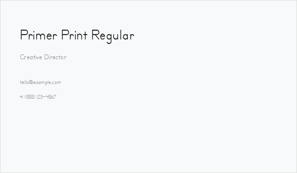 Primer Print Regular Business Card