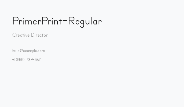 PrimerPrint-Regular Business Card