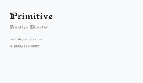 Primitive Business Card