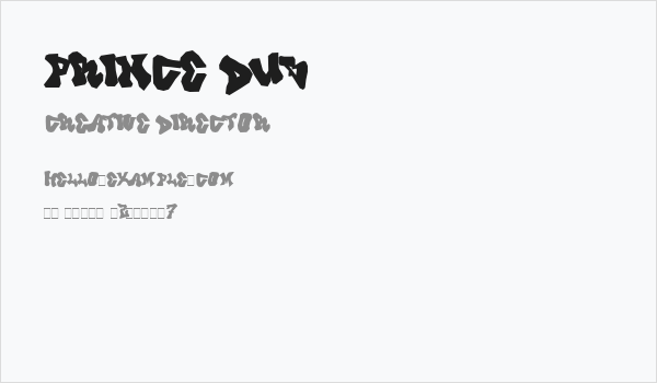 Prince Dub Business Card