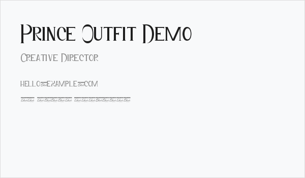 Prince Outfit Demo Business Card