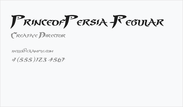 PrinceofPersia-Regular Business Card