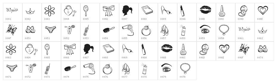 Princess BV Character Map