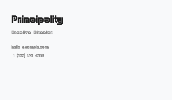 Principality Business Card
