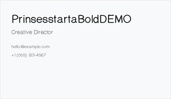PrinsesstartaBoldDEMO Business Card