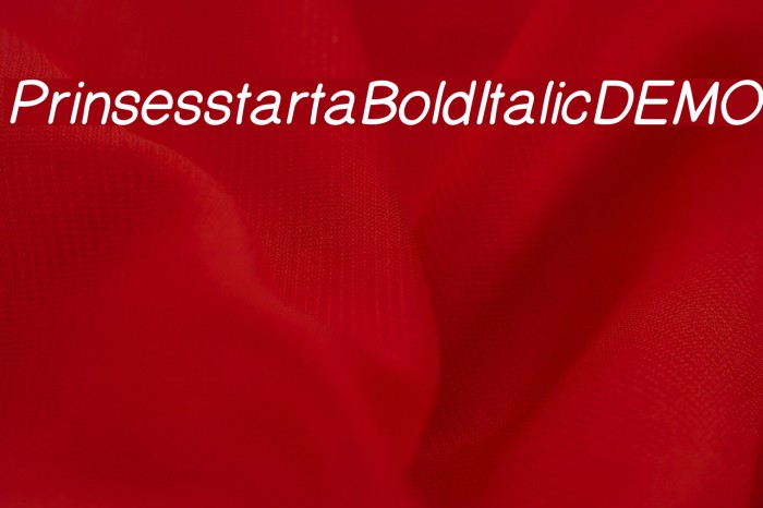 PrinsesstartaBoldItalicDEMO Font examples